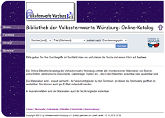 Hier geht's zum Online-Katalog der Bibliothek der Volkssternwarte Würzburg